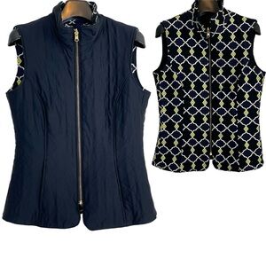 Jude Connally Puffer Vest Reversible Quilted Zip Front - Women’s Medium